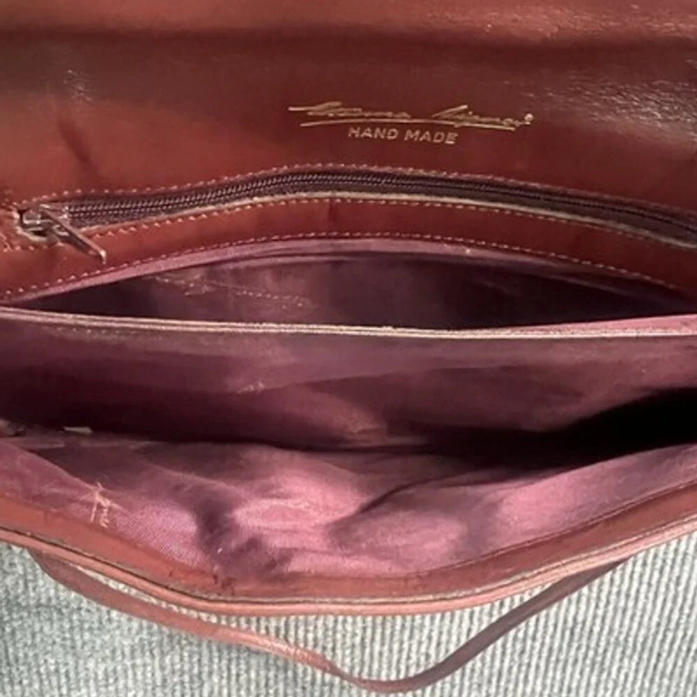 Vintage Etienne Aigner Hand Made Oxblood Leather Shoulder Bag/Clutch Early 70s